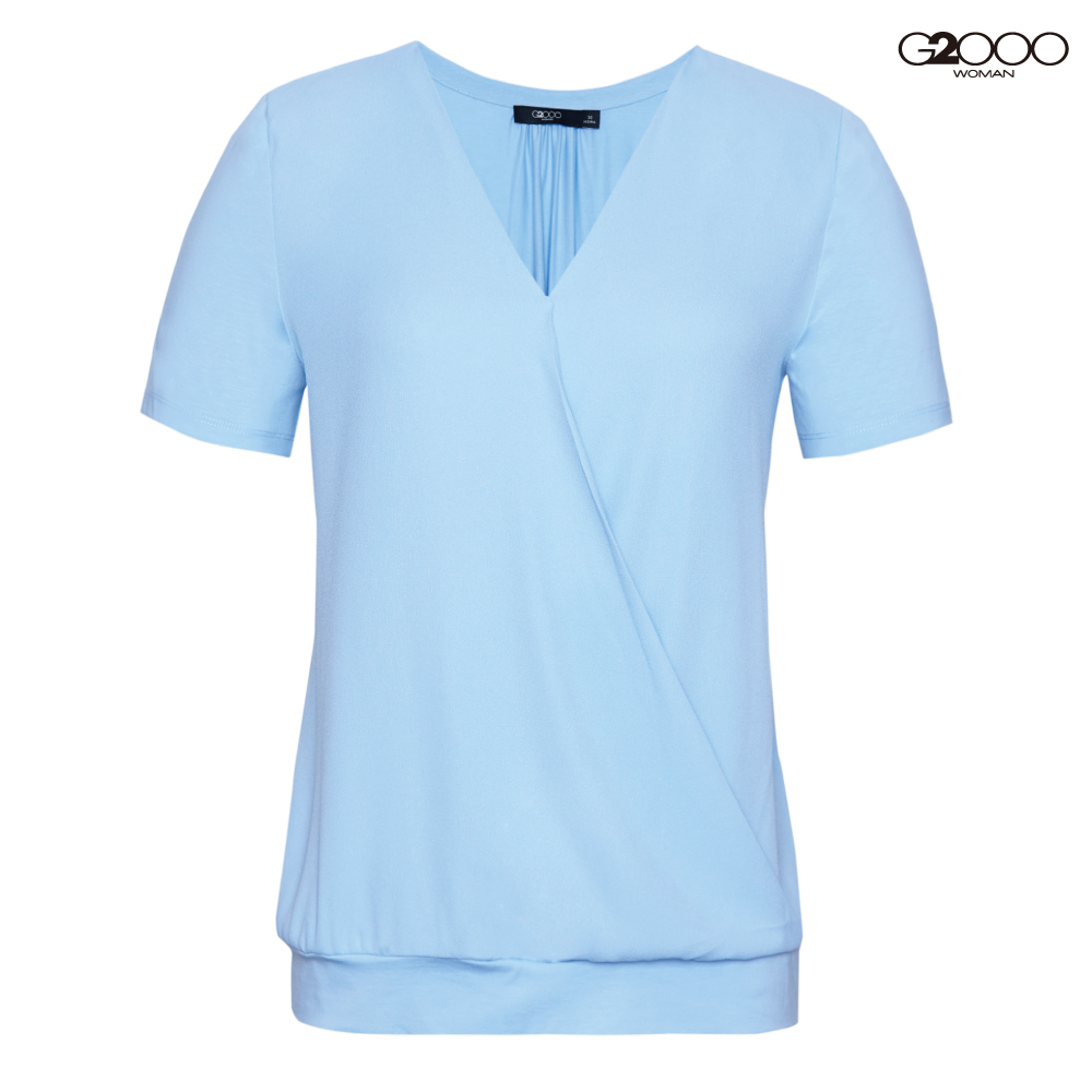G2000時尚素面短袖休閒T裇-藍色