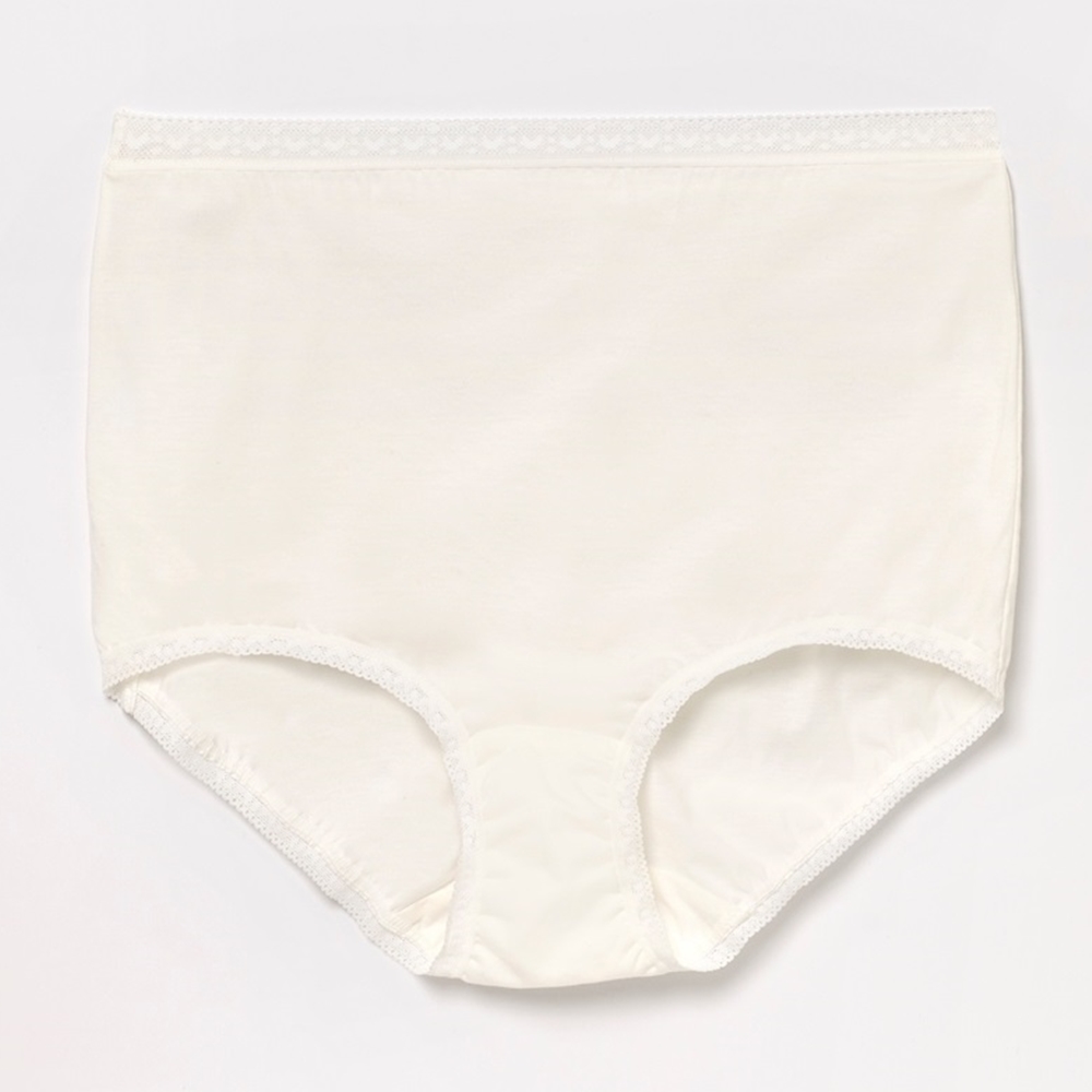 華歌爾-媽媽褲 M-3L高腰三角褲(純淨白)-NS6914CR