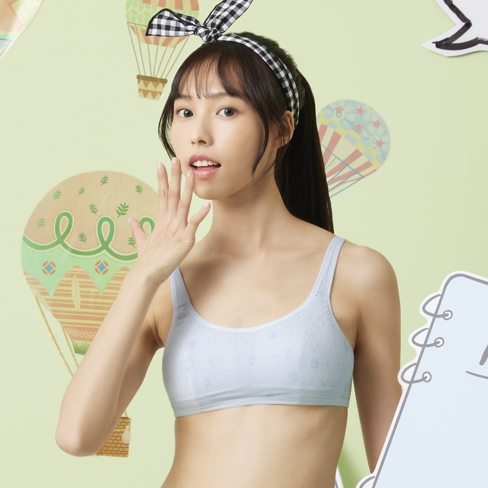 嬪婷-學生系列-Q萌牛奶 AA70-85罩杯第二階段內衣(快樂藍)-BB1682D3