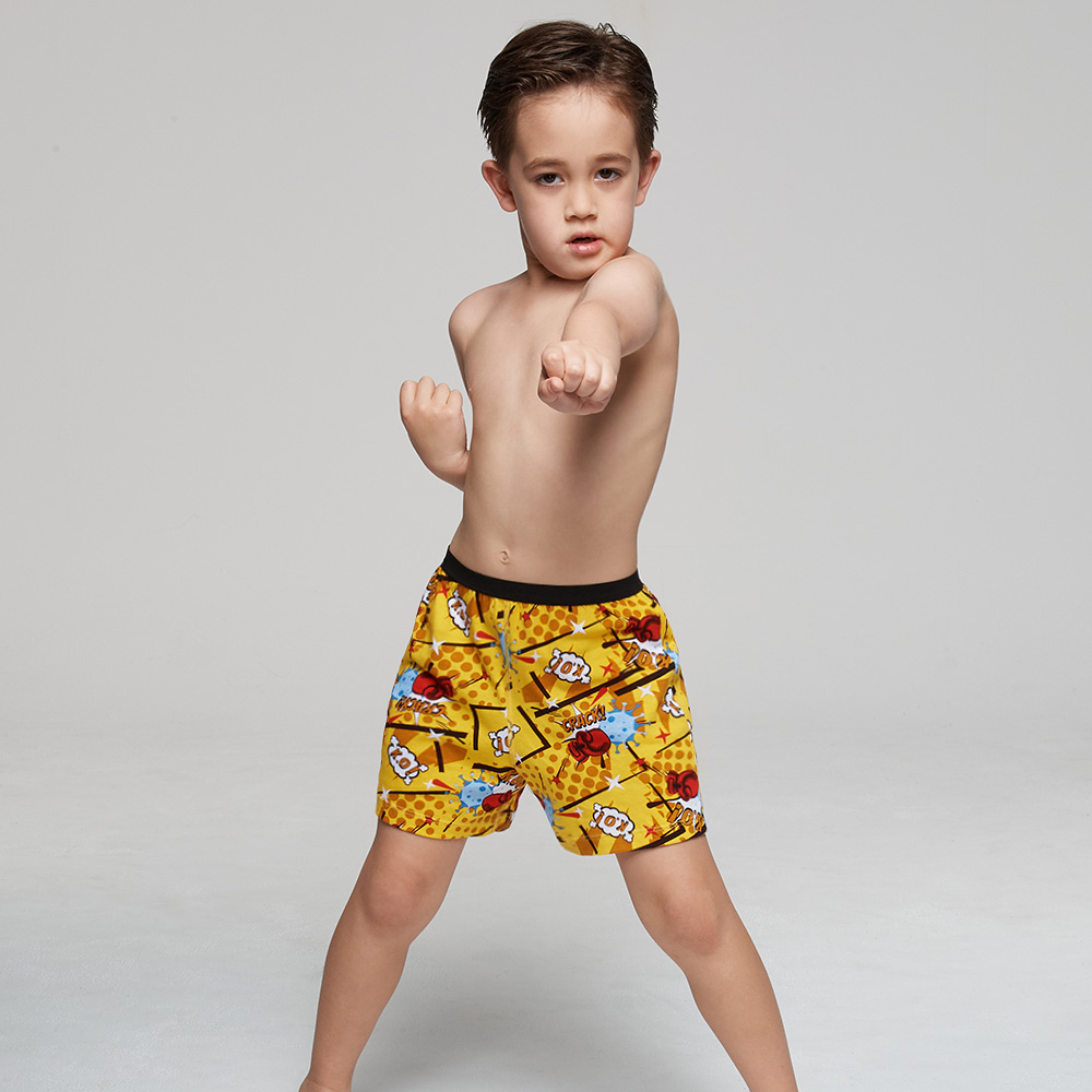 DADADO-拳力反擊 110-130男童內褲(黃) 品牌推薦-舒適寬鬆-GCQ236YE