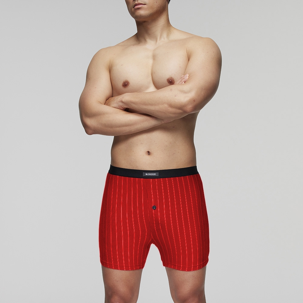 DADADO-機能系列 M-LL寬鬆中腰四角男內褲(紅) 超細莫代爾木漿纖維-GH7856RS