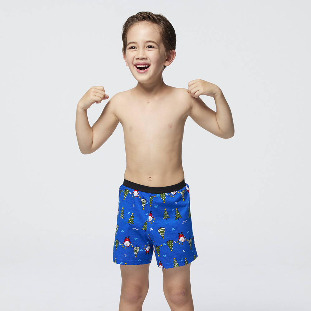 DADADO-歡慶耶誕 110-130男童內褲(藍) 品牌推薦-舒適寬鬆-GCQ347BU