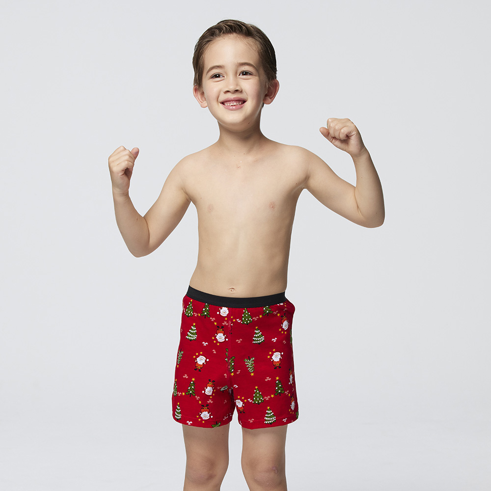 DADADO-歡慶耶誕 110-130男童內褲(紅) 品牌推薦-舒適寬鬆-GCQ347RS
