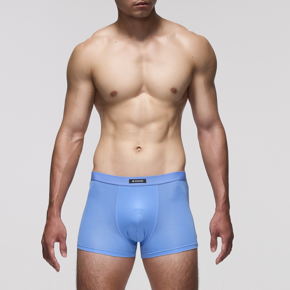 DADADO-機能系列-勁涼降溫透氣孔洞褲 M-LL合身平口內褲(水藍)-GHC402LB