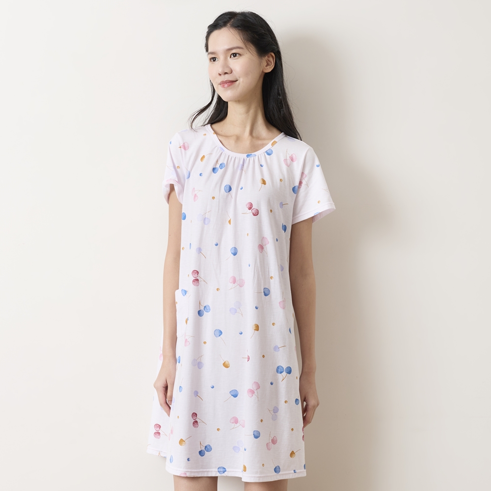 華歌爾睡衣-仕女系列 M-L針織竹節紗櫻桃洋裝(玫瑰粉)-LWZ37841RY