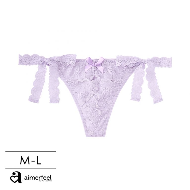 aimerfeel-Corinne蕾絲綁繩丁字褲-紫色-1950124-PU