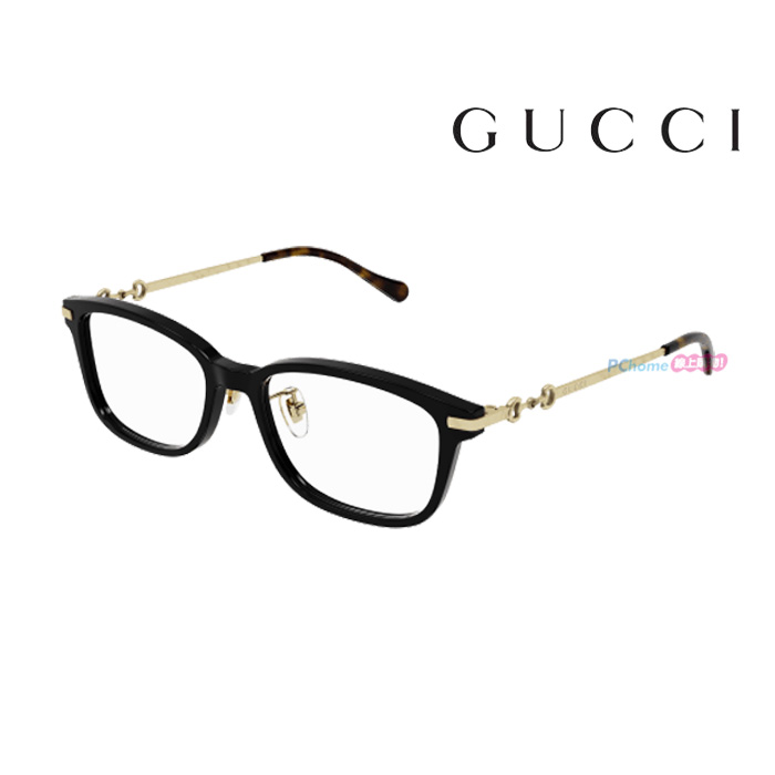 【Gucci】古馳 光學鏡框 GG1129OJ 001 52mm 橢圓方形鏡框 膠框眼鏡 黑框/古銅色