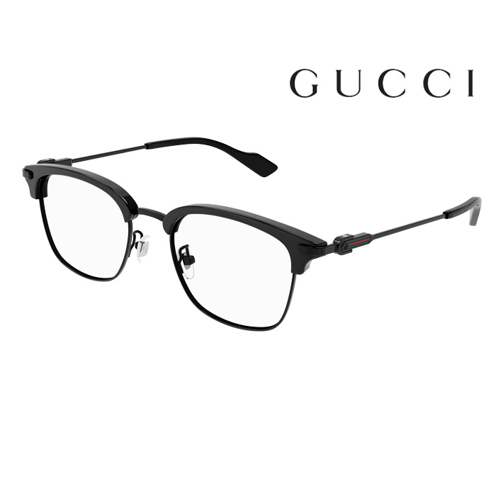 【Gucci】古馳 鈦金屬 光學鏡框 GG1606OK 001 52mm 方形鏡框 眉框眼鏡