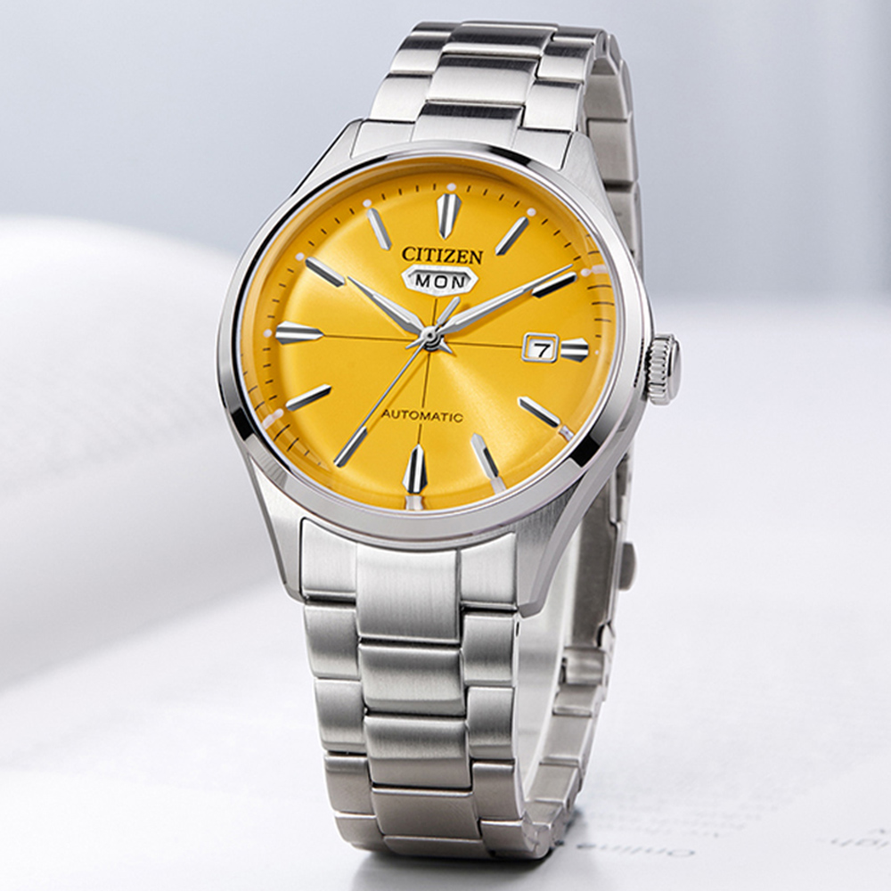 CITIZEN星辰 Mechanical系列 C7時尚機械腕錶-黃 40.2mm/NH8391-51Z