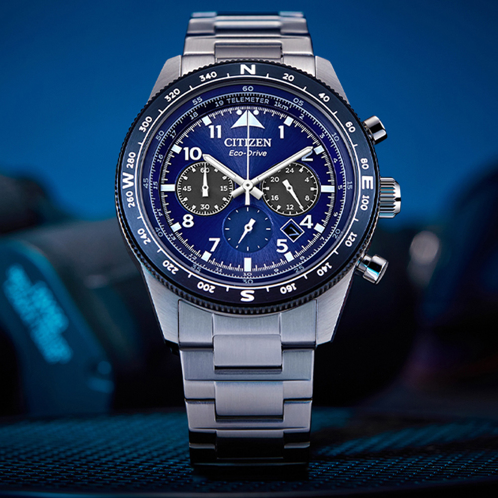 CITIZEN星辰 Chronograph系列 光動能 時尚計時腕錶 43mm/CA4554-84L