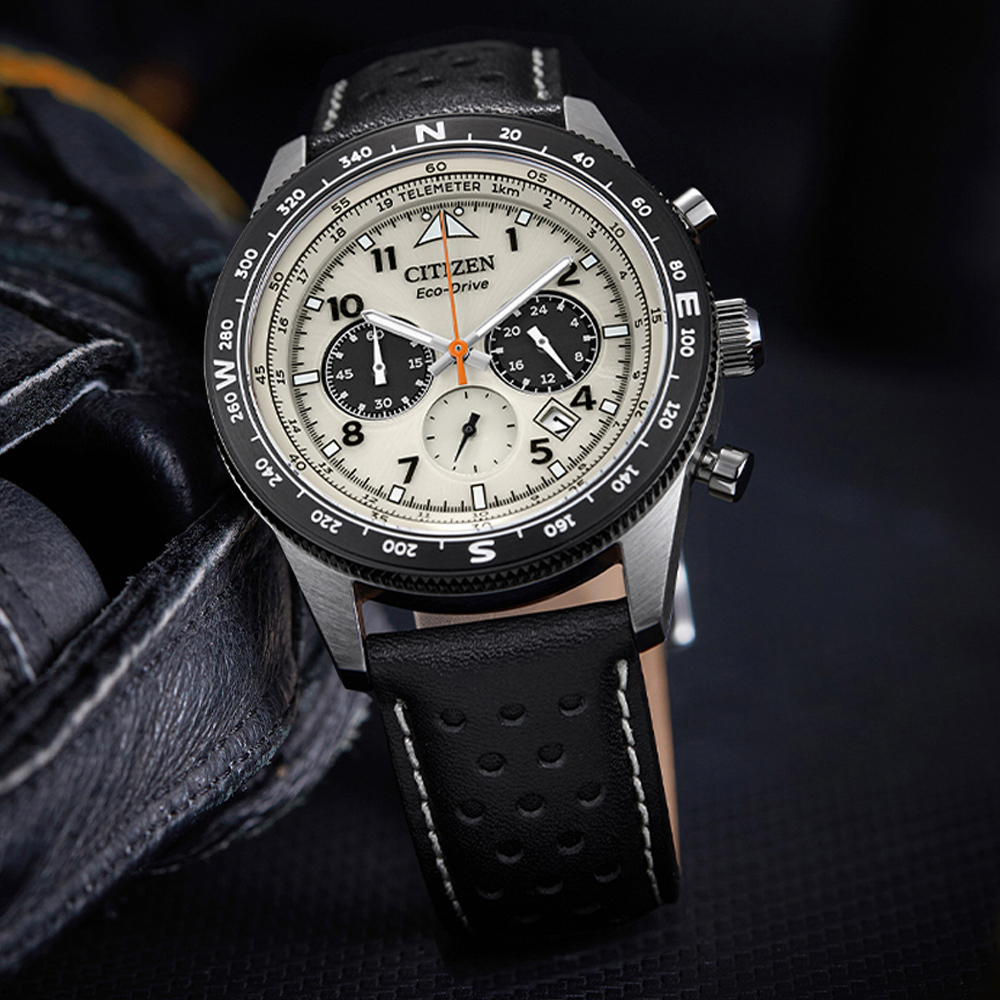 CITIZEN星辰 Chronograph系列 光動能 時尚計時腕錶 43mm/CA4559-13A