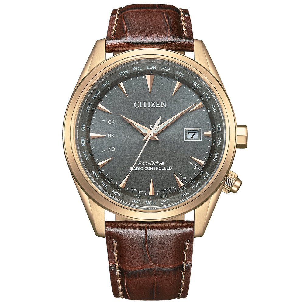 CITIZEN星辰 GENTS系列 光動能 經典時尚電波腕錶 42mm / CB0273-11H