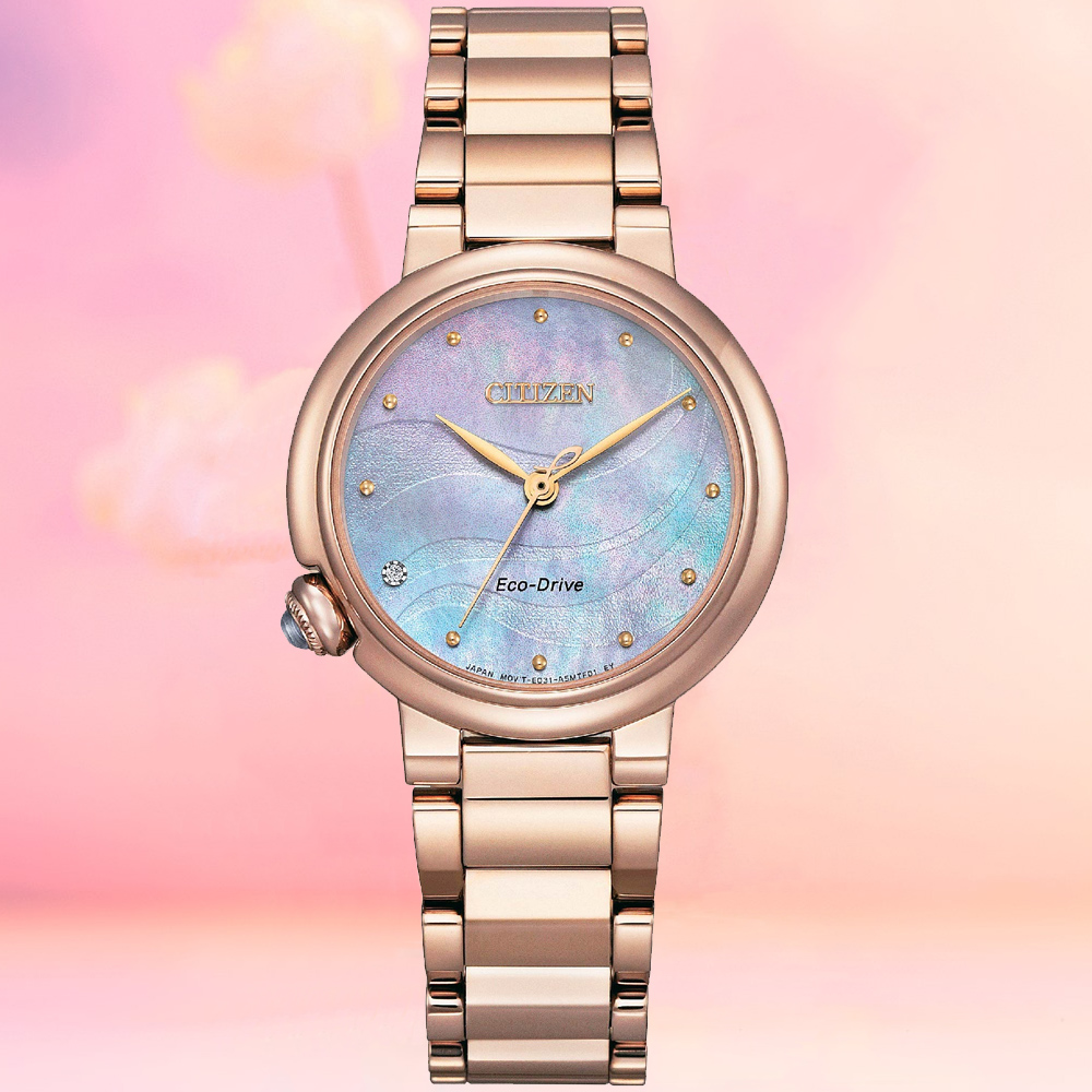 CITIZEN星辰 L系列 光動能 流光時尚腕錶 30mm/EM0917-81Y