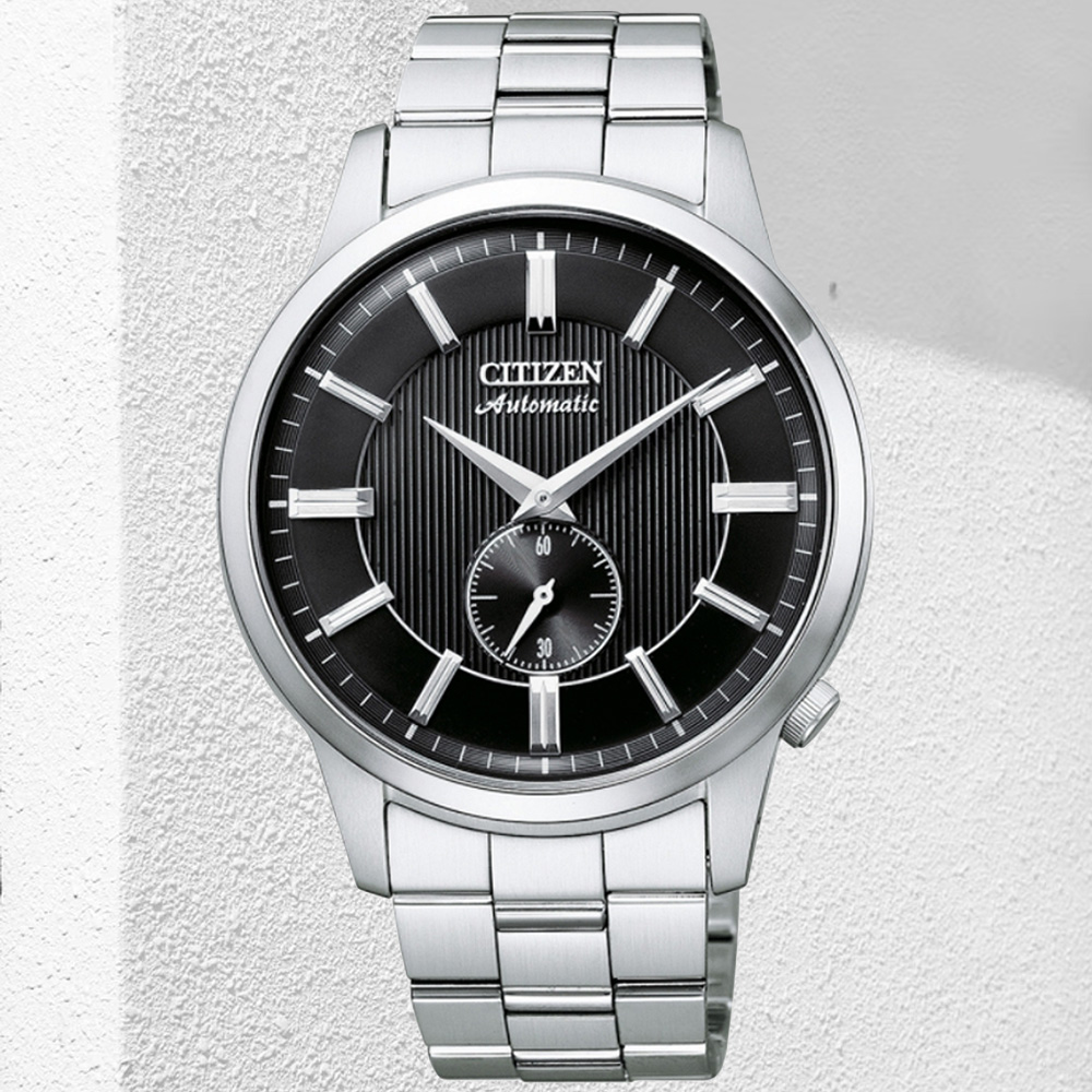 CITIZEN星辰 Mechanical系列 經典小秒針機械腕錶-黑 41mm/NK5000-98E