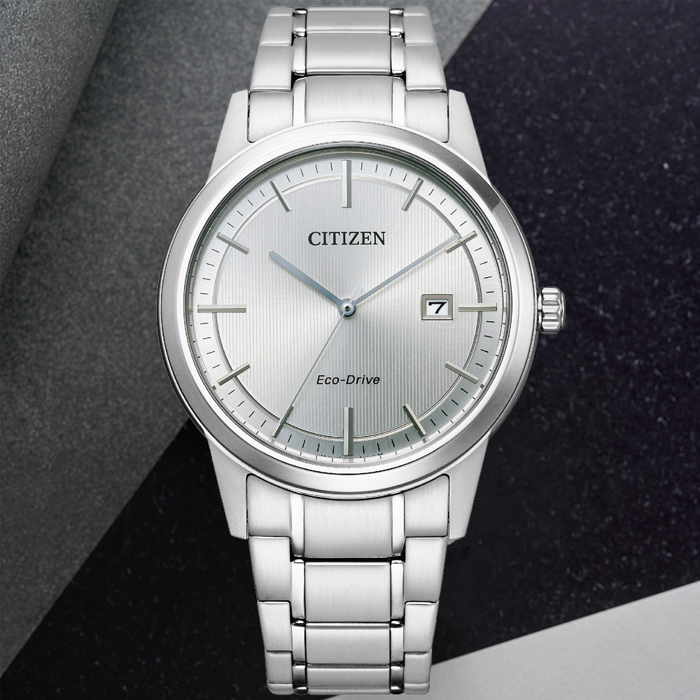 CITIZEN星辰 PAIR系列 光動能簡約腕錶-銀 40mm/AW1231-66A