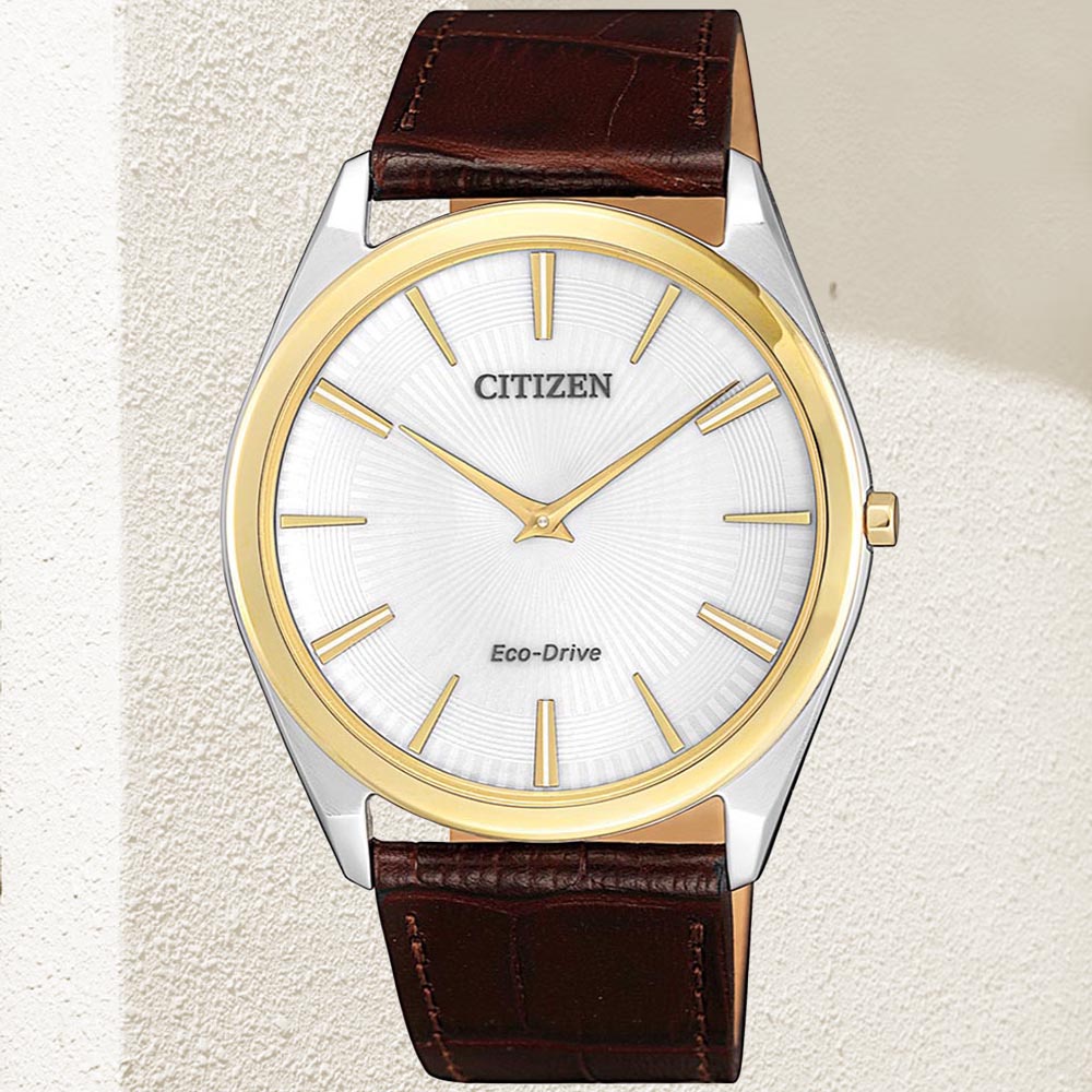 CITIZEN星辰 GENTS系列 光動能輕薄時尚腕錶 38.4mm/AR3074-03A