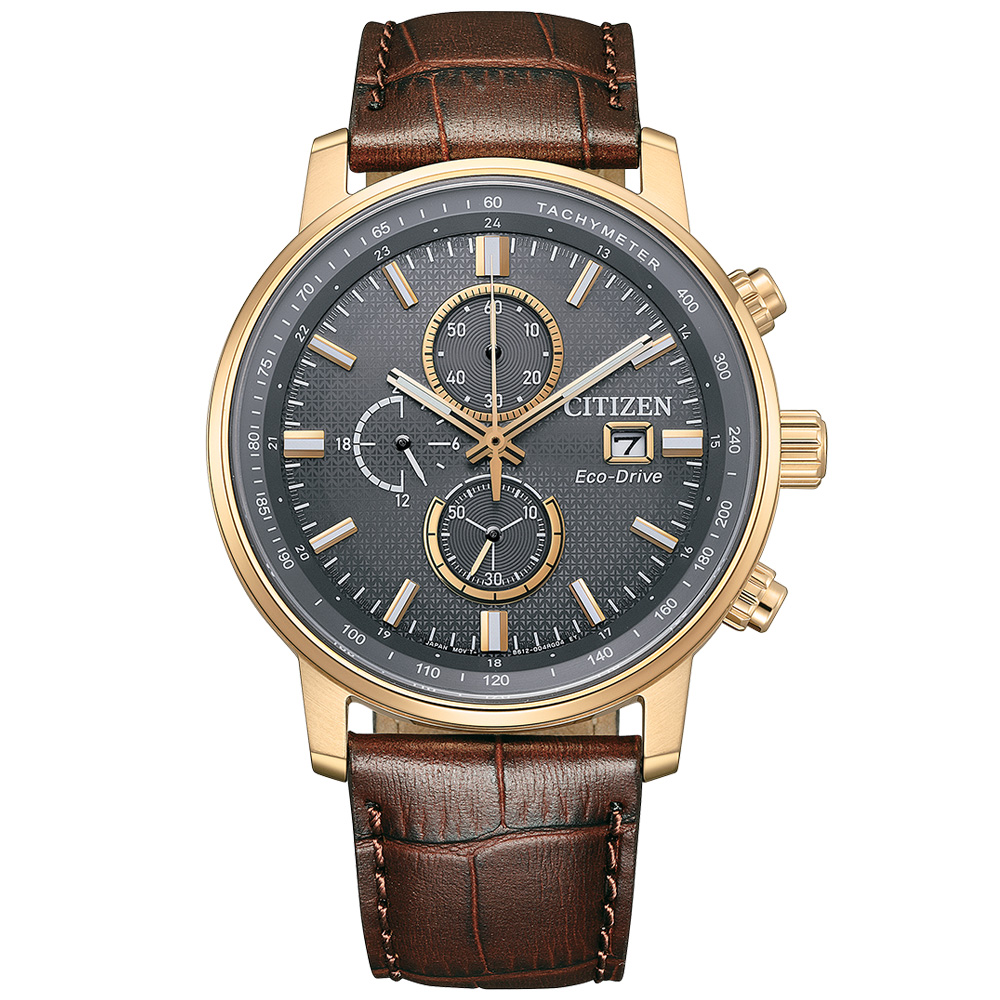 CITIZEN星辰 Chronograph系列 亞洲限定 光動能計時腕錶 43mm/CA0843-11H