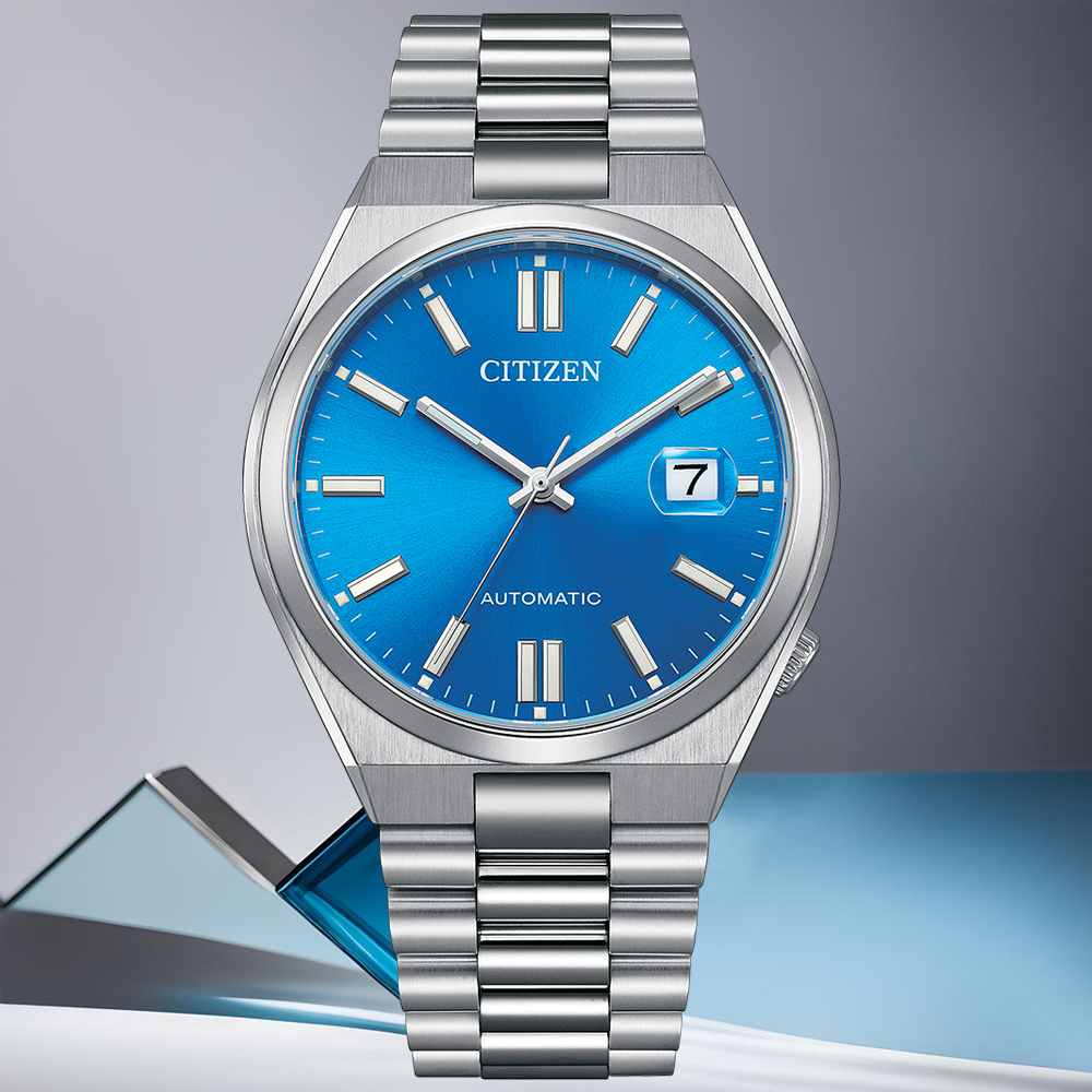CITIZEN星辰 Mechanical系列 PANTONE限定 時尚機械腕錶-炫光藍 40mm / NJ0158-89L