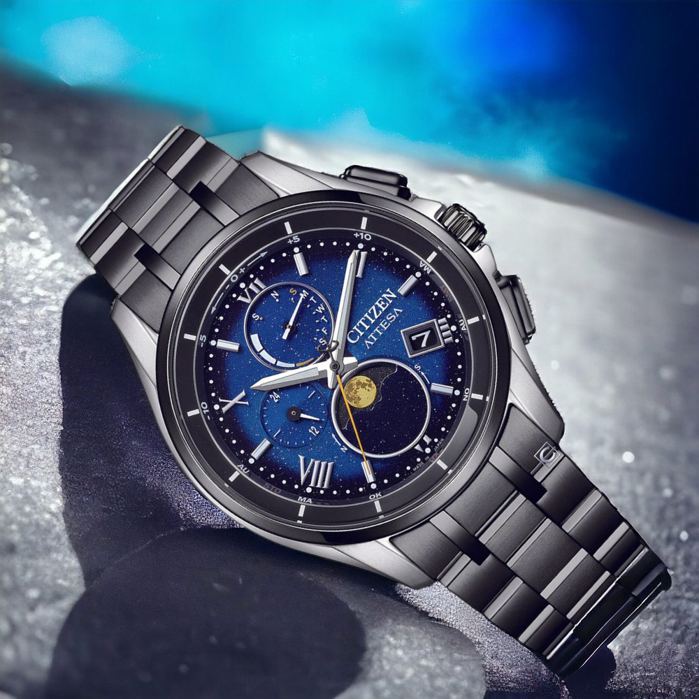 CITIZEN 星辰 ATTESA 30週年 限量 超級鈦 光動能 藍寶石 電波 手錶 藍色 BY1007-60L 男錶 午夜藍