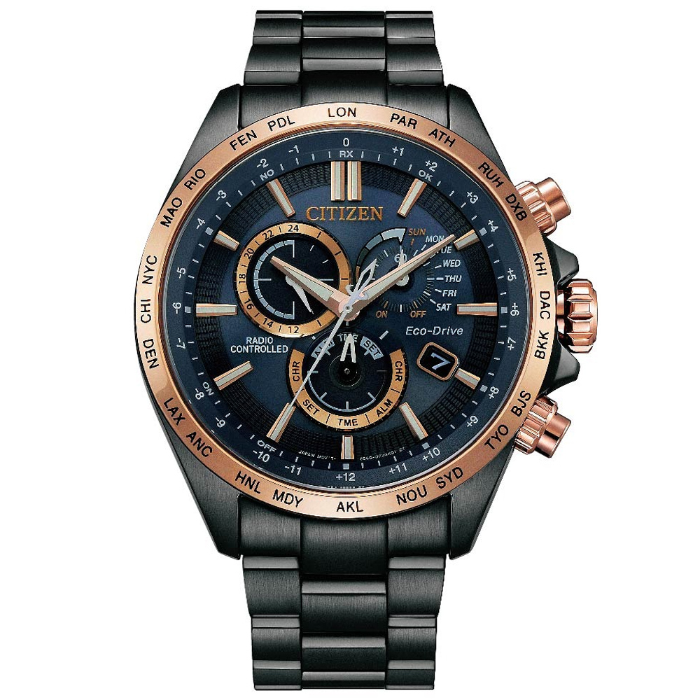 CITIZEN星辰 GENTS系列 亞洲限定 光動能 電波計時腕錶 45mm / CB5956-89L
