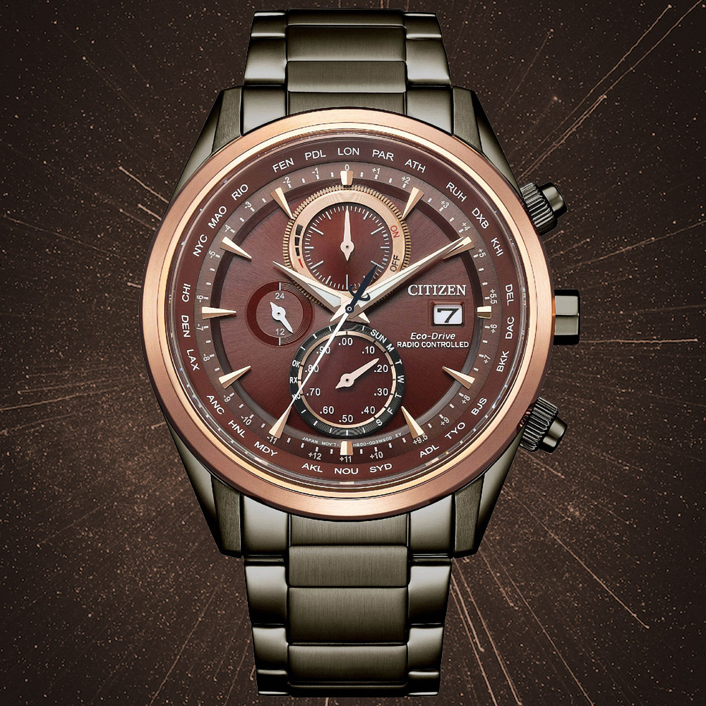 CITIZEN星辰 GENTS系列 電波計時 光動能時尚腕錶 43mm/AT8267-86X