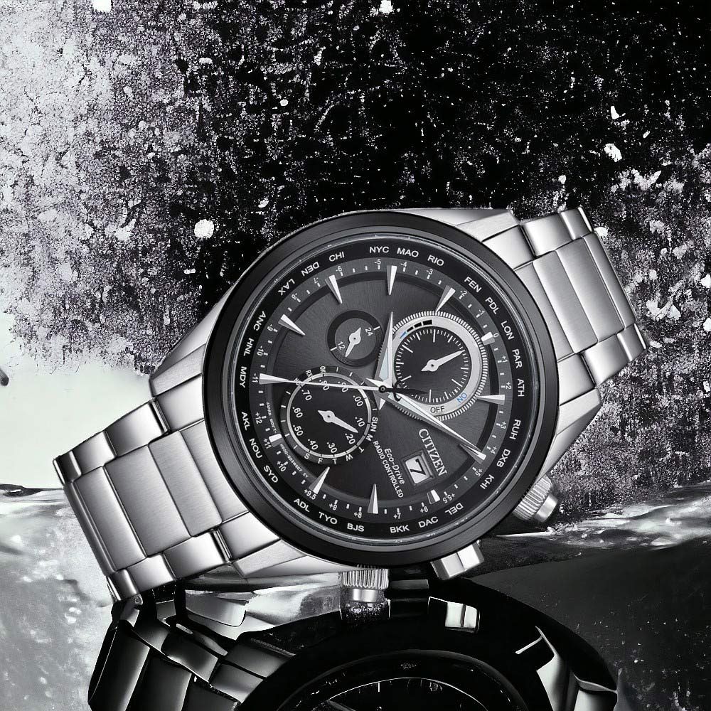 CITIZEN 星辰 Eco-Drive 光動能 計時腕錶 男錶 手錶 藍寶石-AT8266-89E