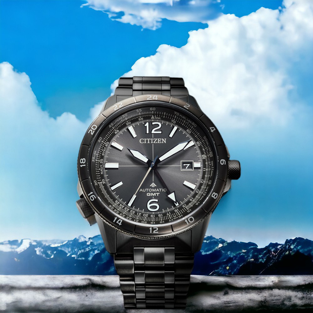 CITIZEN 星辰 PROMASTER 限量 飛行錶 GMT 抗磁 機械錶 男錶 手錶-NB6045-51H