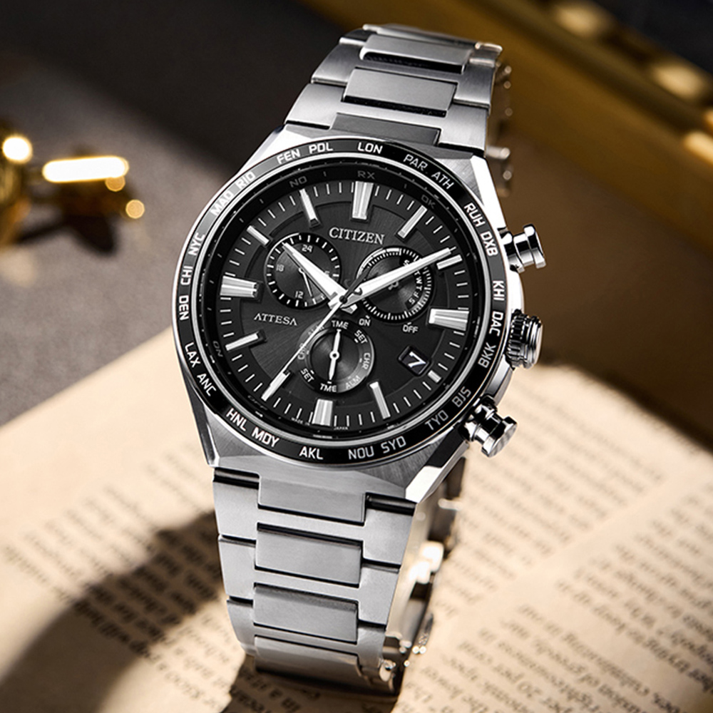 CITIZEN星辰 GENTS系列 光動能 鈦金屬 電波計時腕錶 41.1mm / CB5966-69E