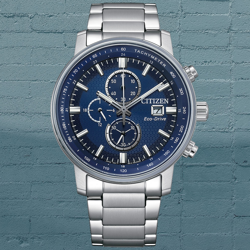 CITIZEN星辰 Chronograph系列 光動能 時尚計時腕錶 43mm / CA0840-87L