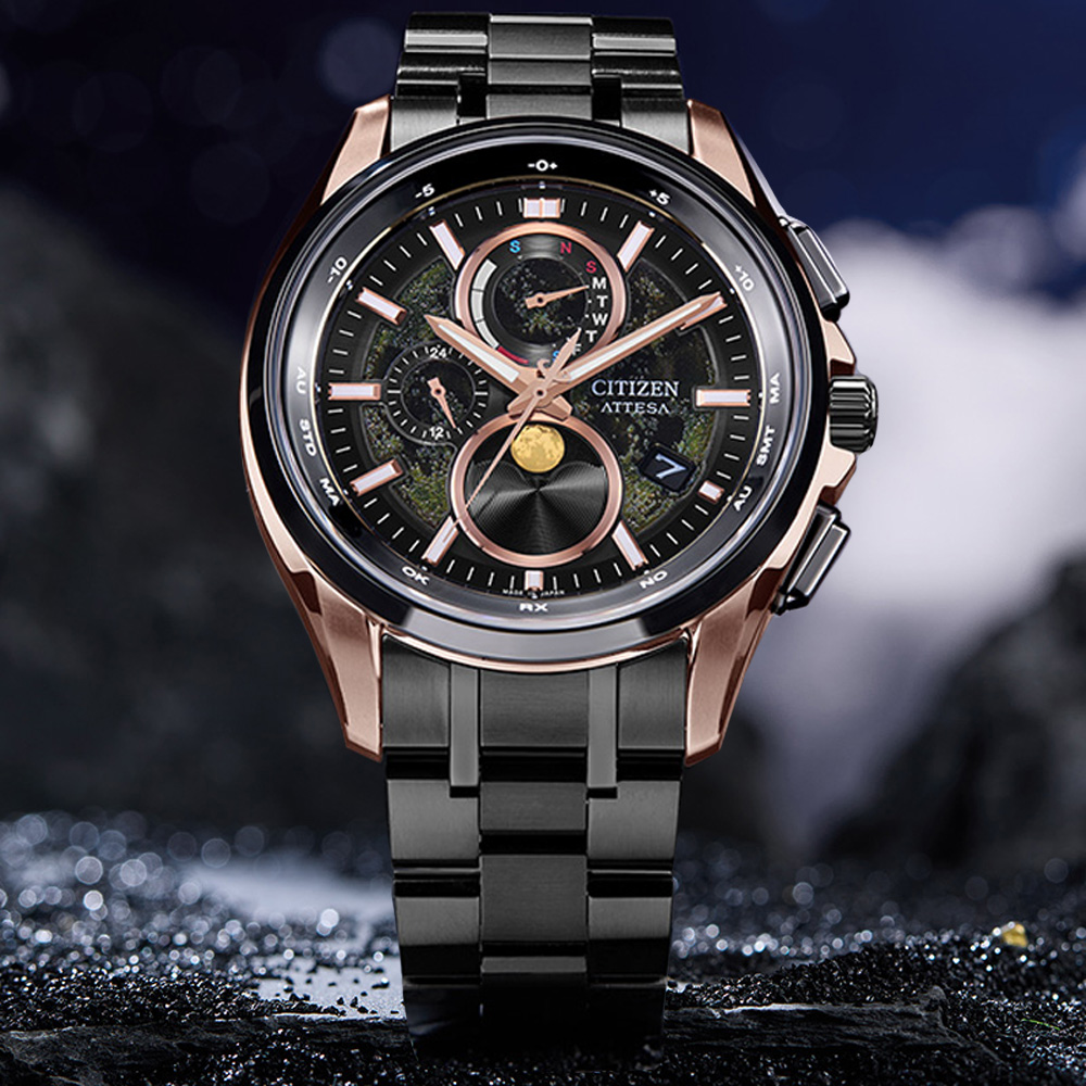 CITIZEN星辰 GENTS系列 HAKUTO-R限定款 電波對時 月相 光動能腕錶 41.5mm/BY1009-64Y