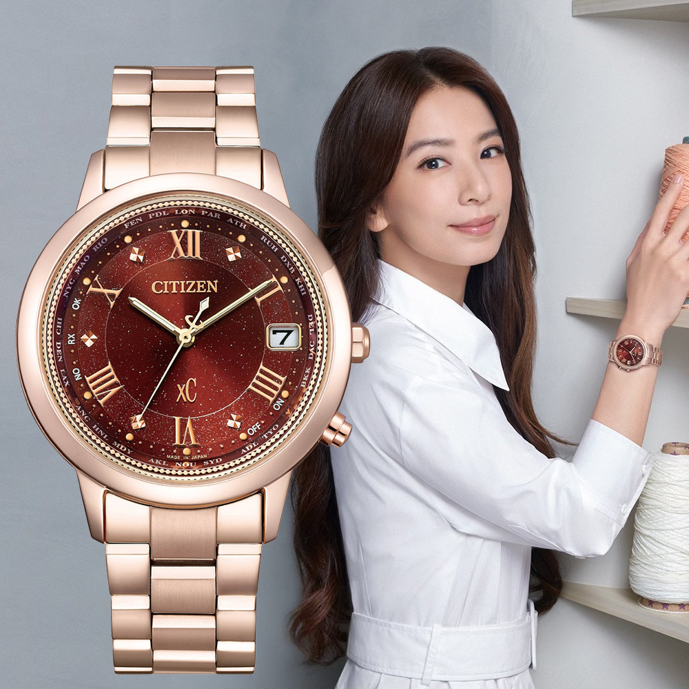 CITIZEN星辰 xC系列 光動能 鈦金屬電波腕錶 36mm/CB1138-62W