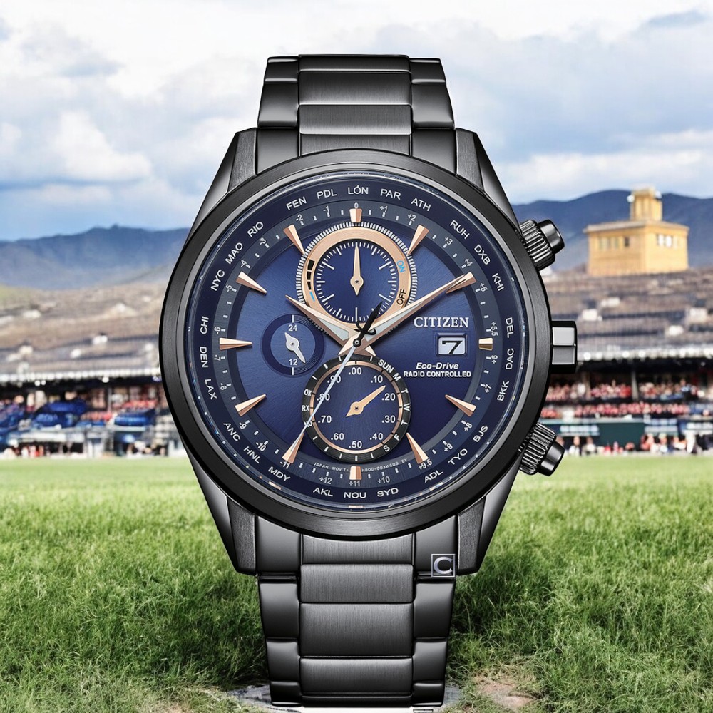CITIZEN 星辰錶 Eco-Drive 光動能 計時腕錶 男錶 手錶 藍寶石 禮物-AT8265-81L