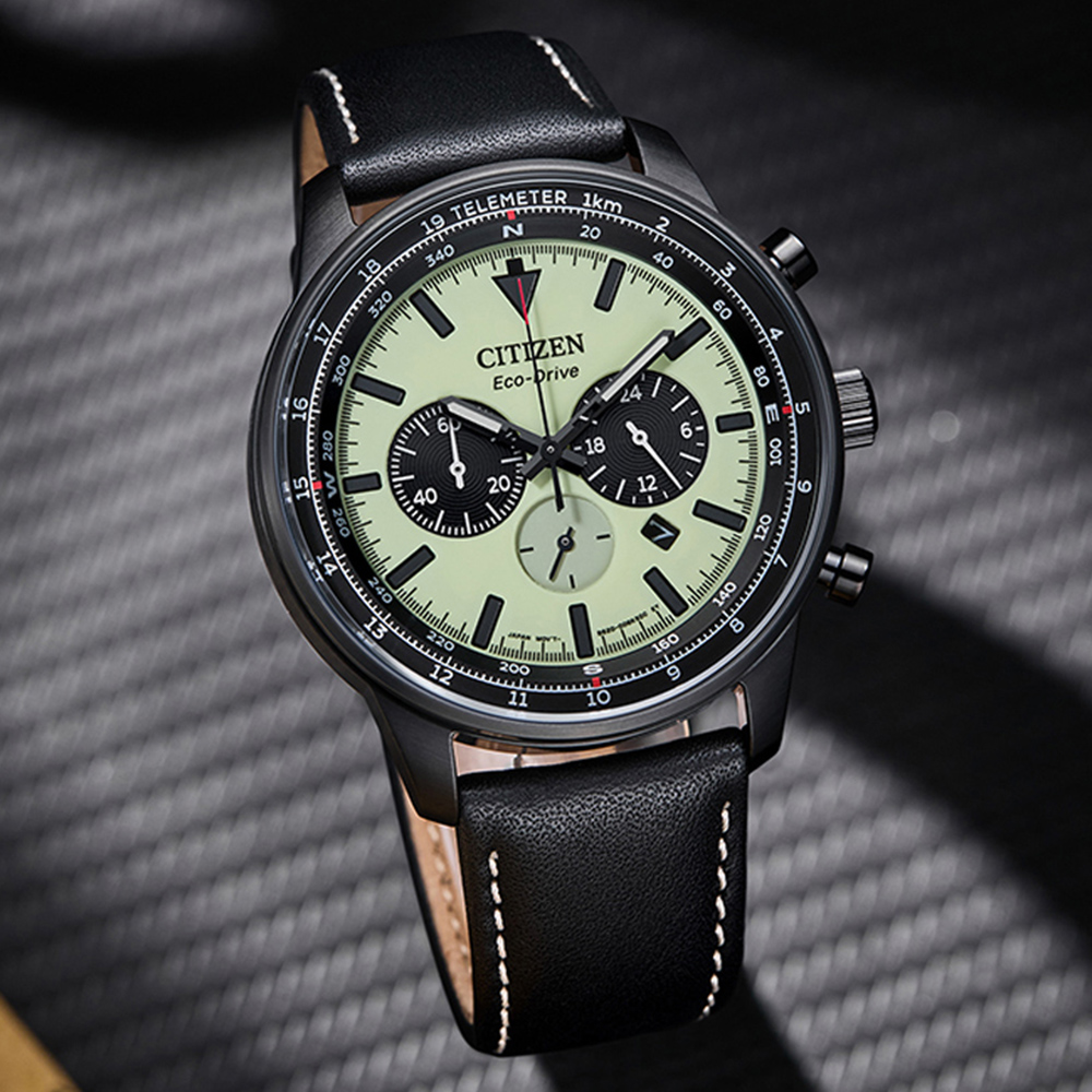 CITIZEN星辰 Chronograph系列 光動能 時尚計時腕錶 44mm / CA4505-21X