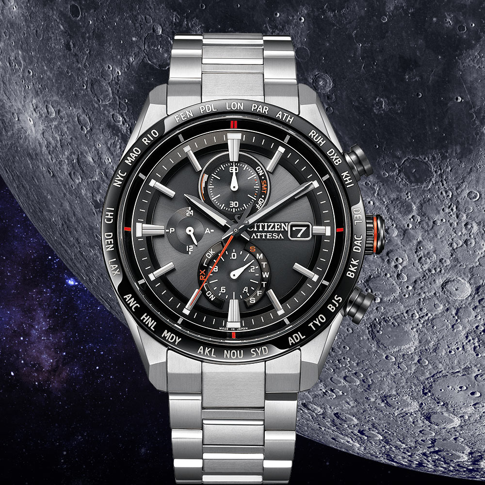 CITIZEN 星辰 ATTESA 系列 沉穩商務鈦金屬電波計時腕錶-42mm(AT8189-61E)