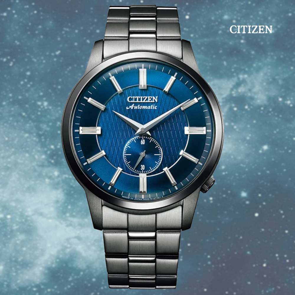 CITIZEN 星辰 Mechanical 小秒盤 不鏽鋼紳士機械錶-藍黑-41mm(NK5009-69N)