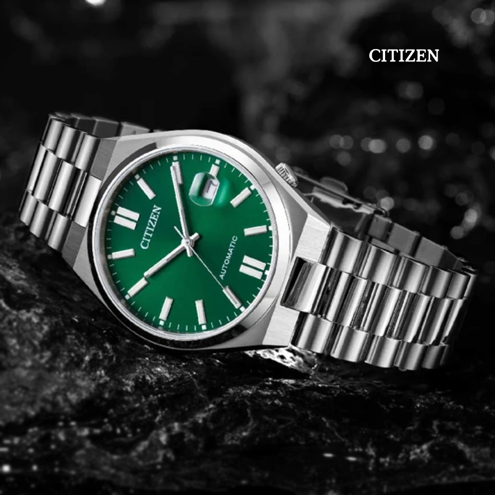 CITIZEN 星辰 Mechanical 青春撞色 不鏽鋼 自動上鍊機械錶-綠色40mm (NJ0150-81X)