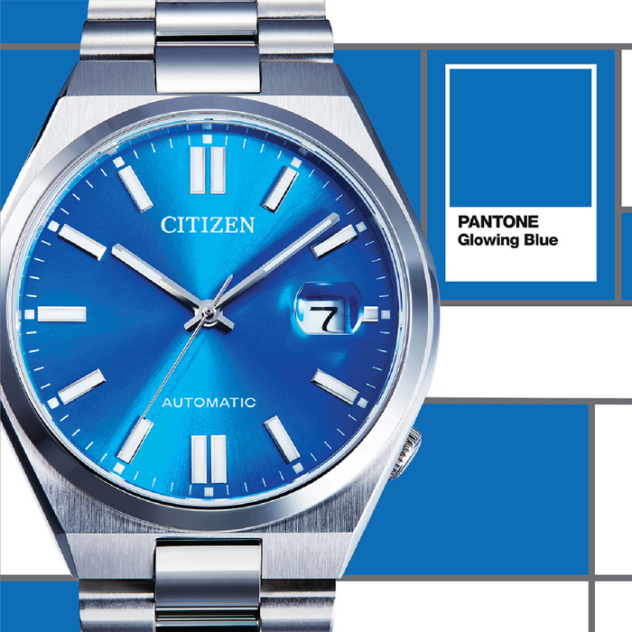 【CITIZEN】星辰 X PANTONE 情人節推薦款 NJ0158-89L 日期顯示 鋼錶帶 機械男錶 藍/銀 40mm