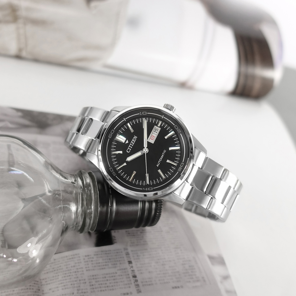 CITIZEN 星辰錶 / NH8400-87E /機械錶 自動上鍊 星期日期 防水100米 不鏽鋼手錶 黑色 42mm