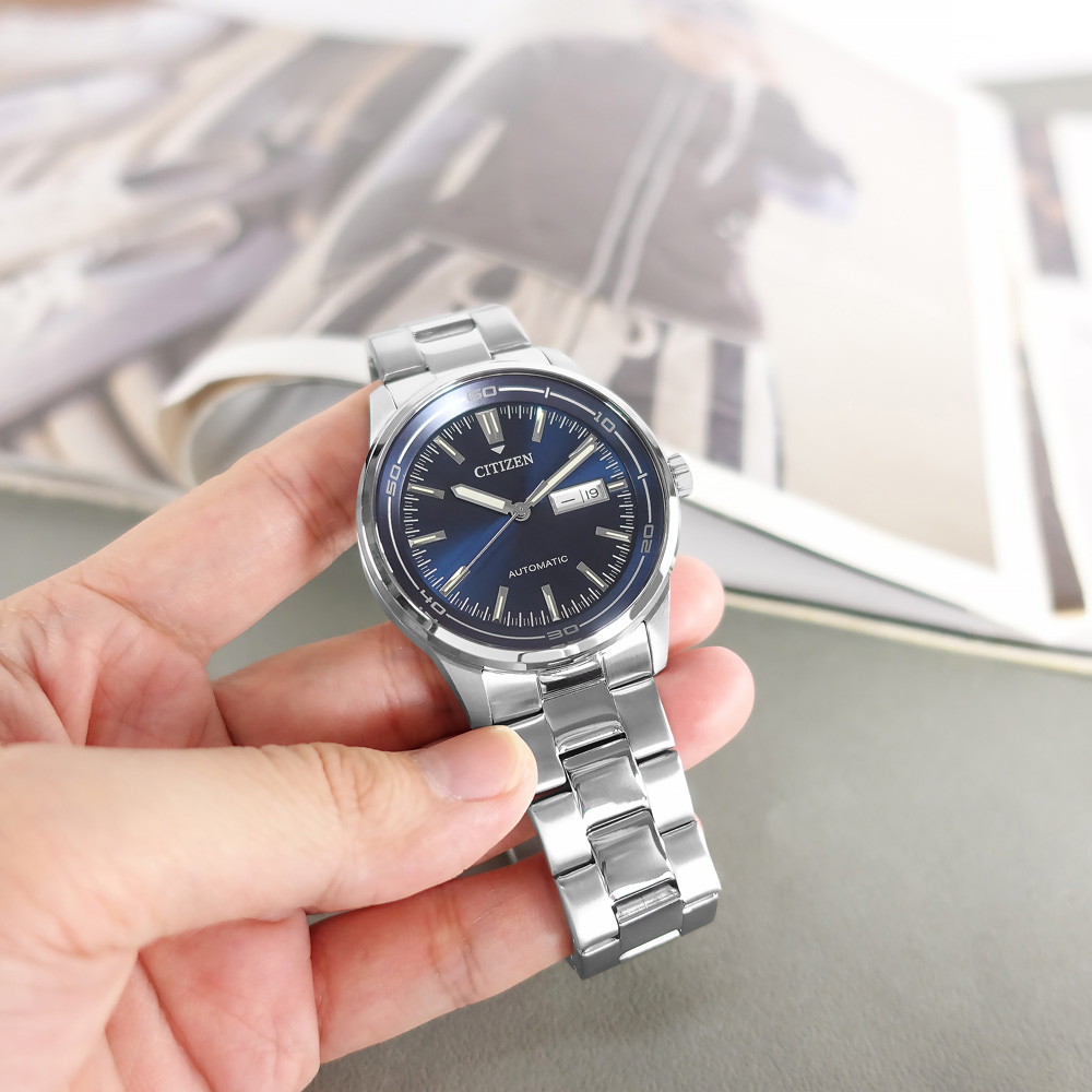 CITIZEN 星辰錶 /NH8400-87L / 機械錶 自動上鍊 星期日期 防水100米 不鏽鋼手錶 藍色 42mm