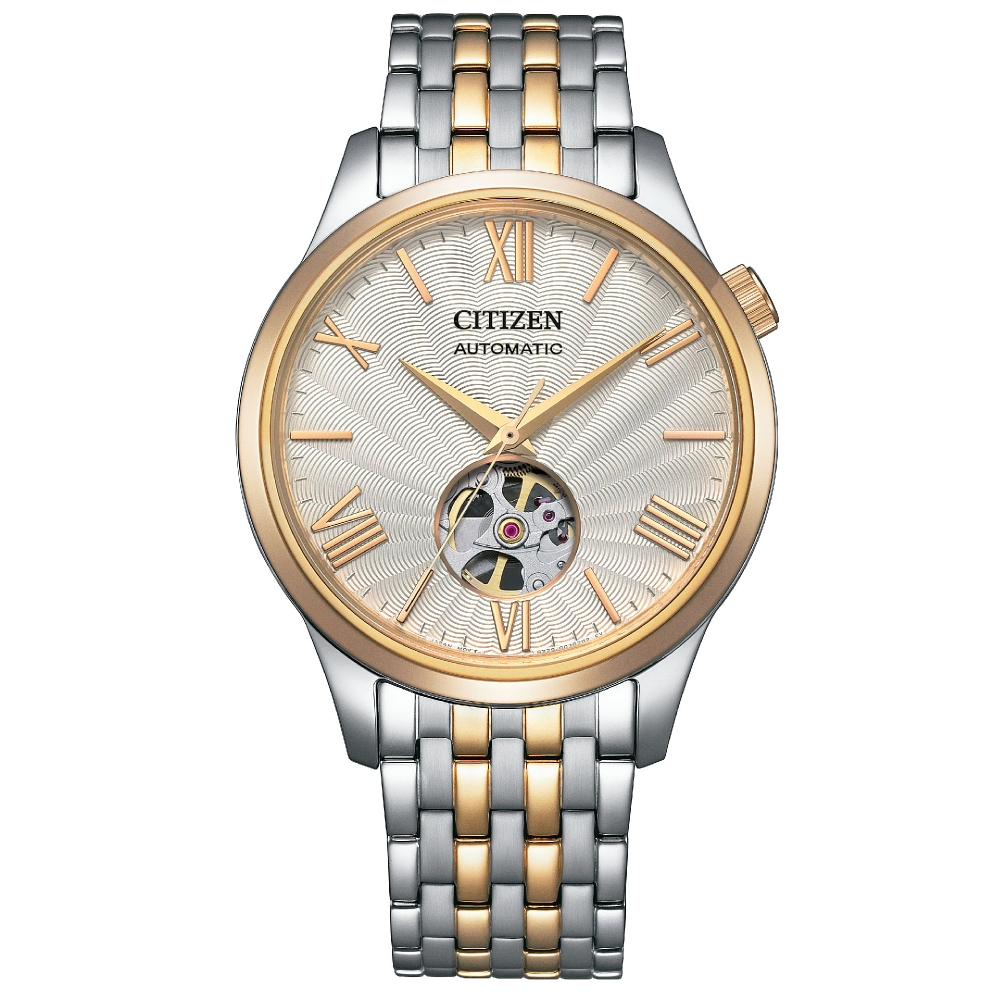 CITIZEN星辰 開芯鏤空時尚機械腕錶/NH9136-88A