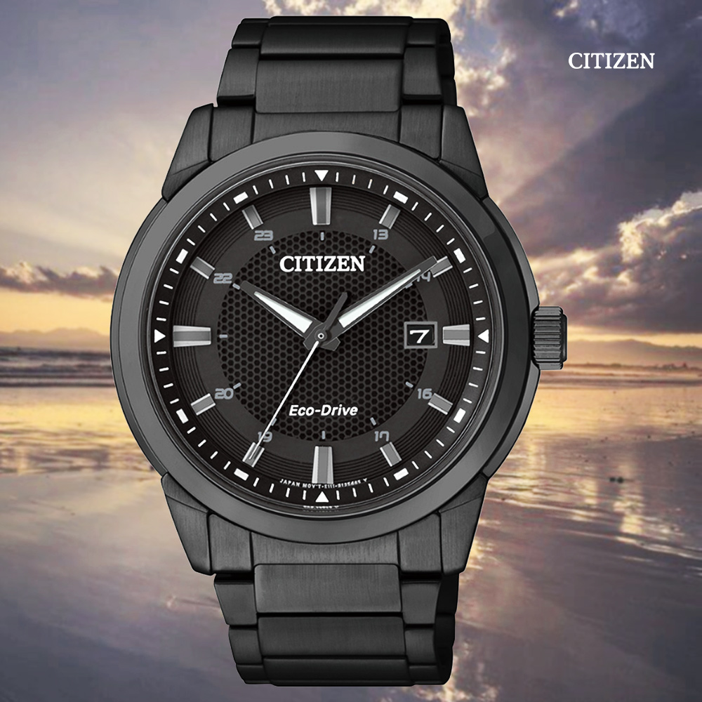 CITIZEN 星辰 GENTS系列 光動能時尚潮黑腕錶-40mm BM7145-51E