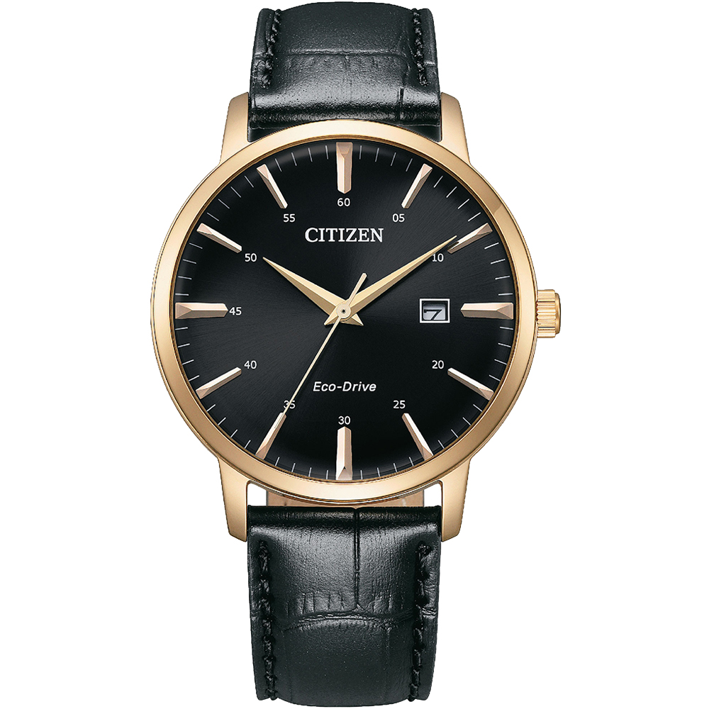 CITIZEN 星辰 父親節推薦款光動能簡約時尚腕錶/黑X金/40mm/BM7462-15E