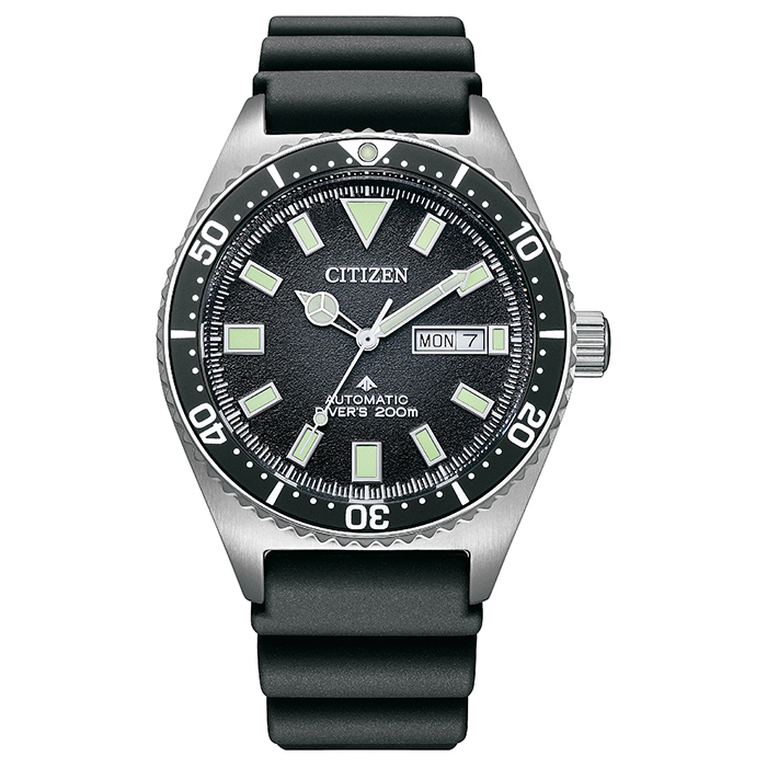 【CITIZEN】星辰 Promaster NY0120-01E 膠錶帶 機械男錶 兩百米潛水錶 黑/銀 41mm
