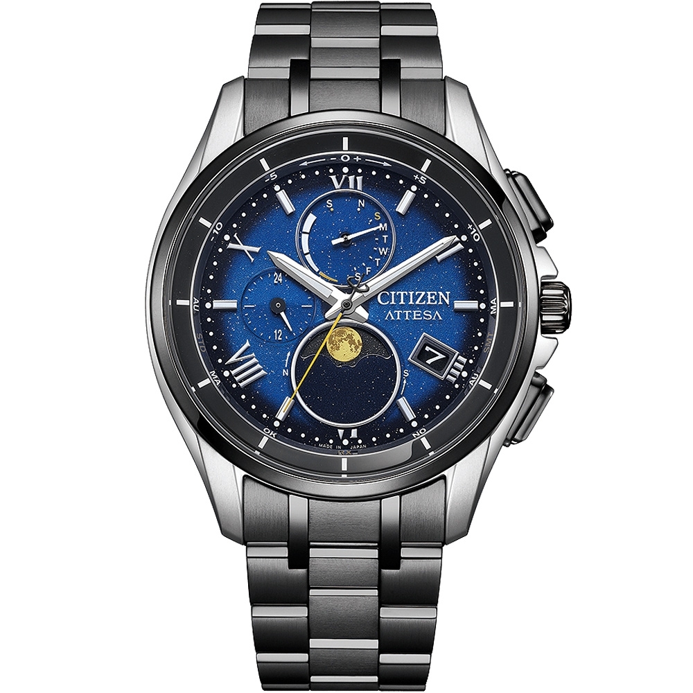 CITIZEN 星辰 韋禮安代言GENTS 月相電波鈦金屬腕錶-41.5mm(BY1007-60L)