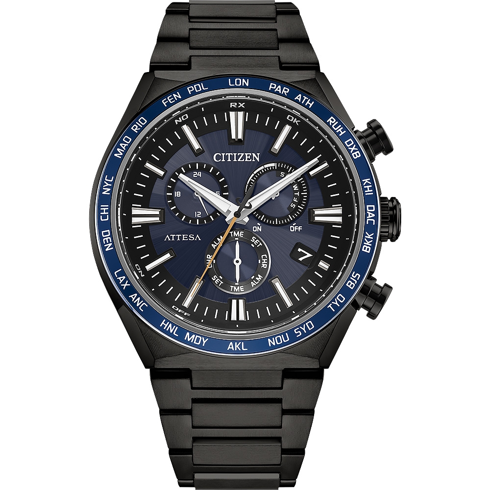 CITIZEN 星辰 超級鈦 萬年曆 光動能電波計時手錶/CB5967-66L