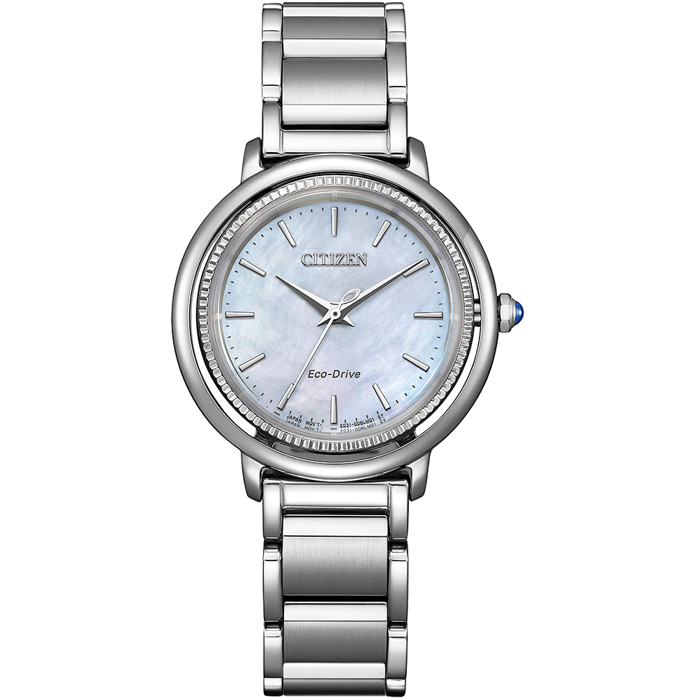 CITIZEN 星辰 L系列光動能白蝶貝氣質腕錶/銀/31.2mm/EM1100-84D
