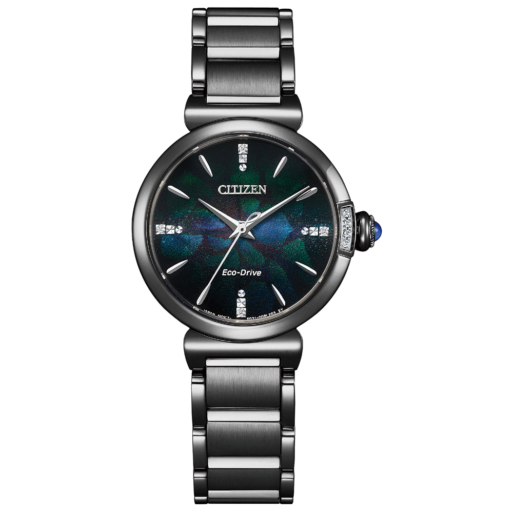 CITIZEN 星辰 L系列 限量款宇宙幻彩真鑽光動能女錶/29.5mm(EM1067-88E)
