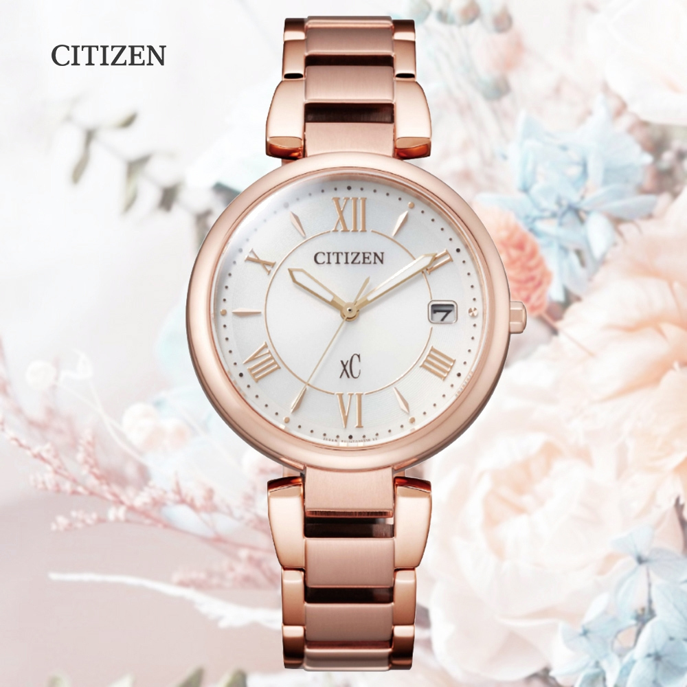 CITIZEN 星辰 xC 亞洲限定款 光動能 不鏽鋼淑女腕錶-玫瑰金33mm (EO1192-59A)