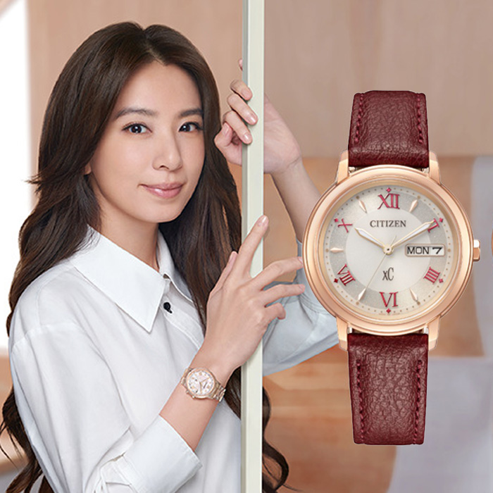 【CITIZEN】星辰 xC 亞洲限定 廣告款 EW2427-19A 大三針女錶 光動能 玫瑰金 32.5mm