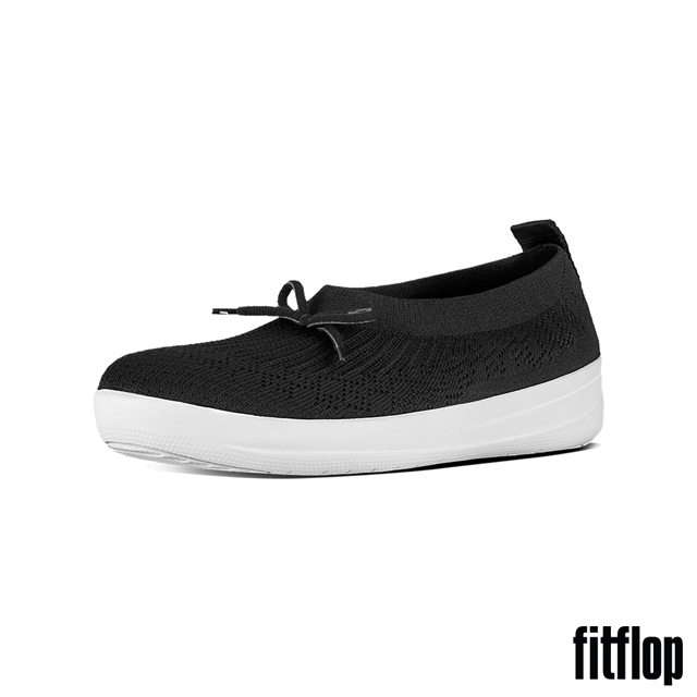 【FitFlop】UBERKNIT 蝴蝶結編織芭蕾舞鞋-女(黑色)
